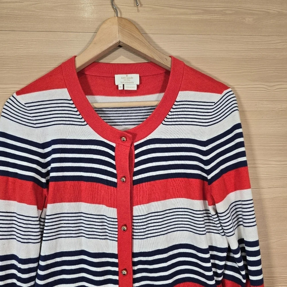 kate spade Orange/Red and Blue Striped Cardigan - Picture 3 of 10